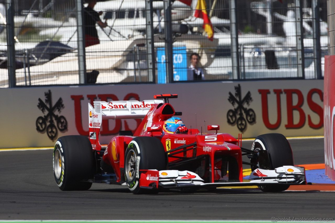GP EUROPA, 23.06.2012- Prove Libere 3, Fernando Alonso (ESP) Ferrari F2012