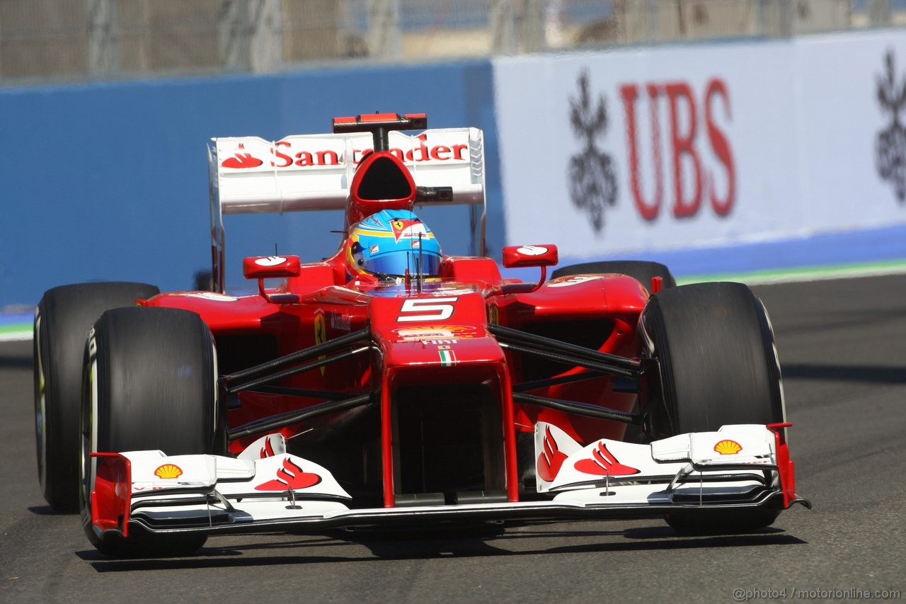 GP EUROPA, 23.06.2012- Prove Libere 3, Fernando Alonso (ESP) Ferrari F2012 