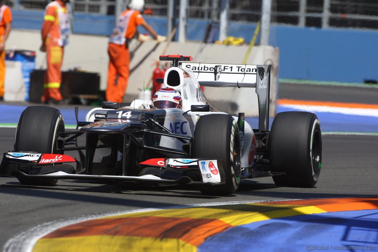 GP EUROPA, 23.06.2012- Prove Libere 3, Kamui Kobayashi (JAP) Sauber F1 Team C31