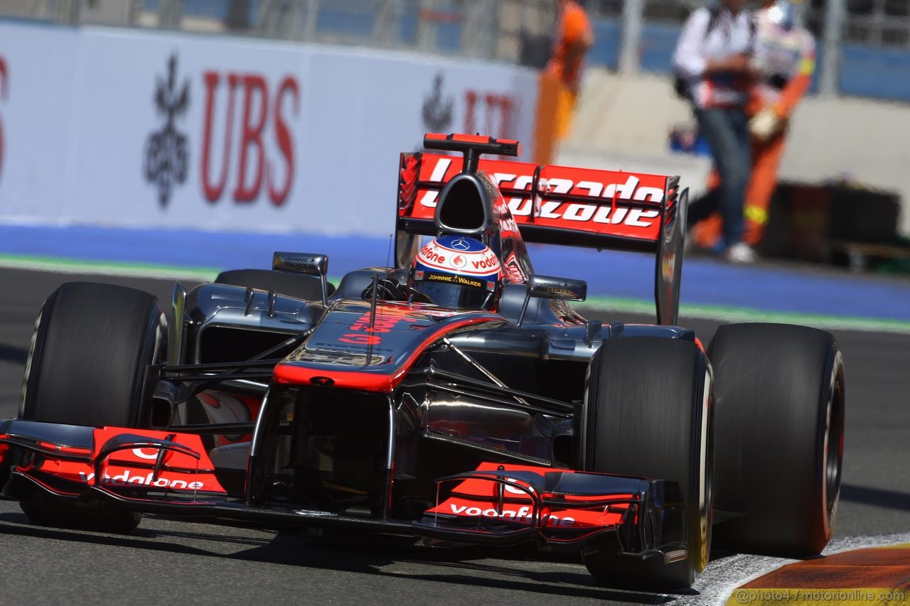 GP EUROPA, 23.06.2012- Prove Libere 3, Jenson Button (GBR) McLaren Mercedes MP4-27 