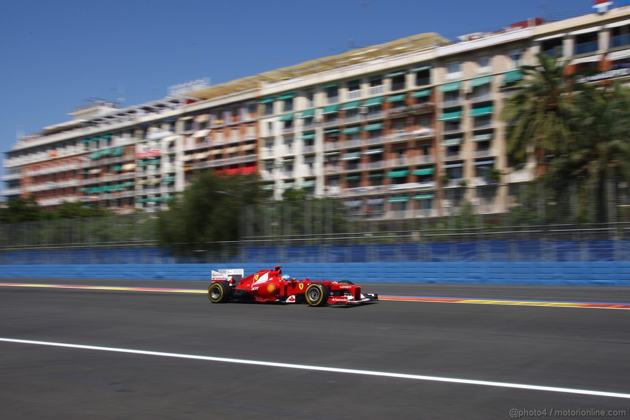 GP EUROPA, 23.06.2012- Prove Libere 3, Fernando Alonso (ESP) Ferrari F2012 