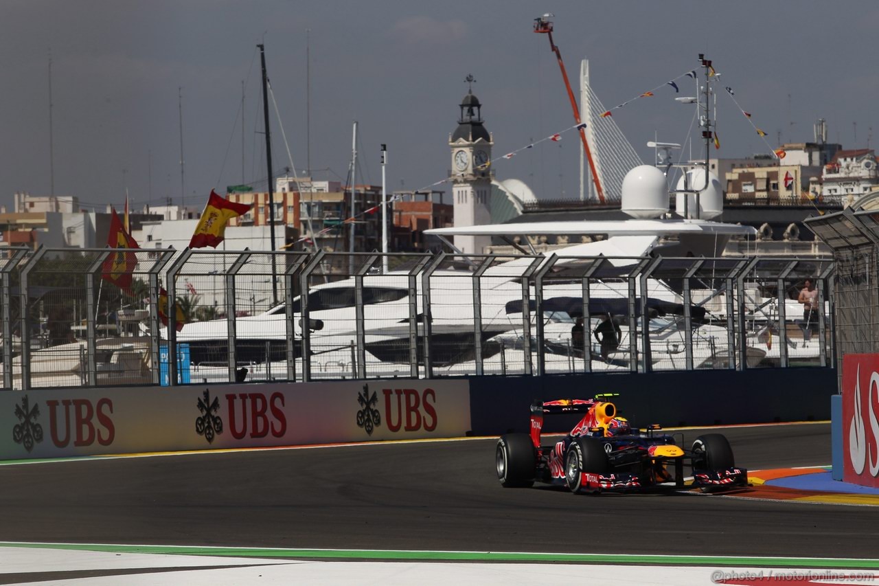 GP EUROPA, 23.06.2012- Prove Libere 3, Mark Webber (AUS) Red Bull Racing RB8 
