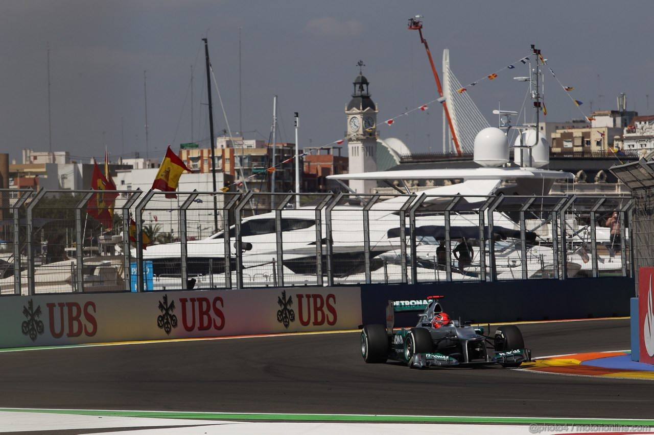 GP EUROPA, 23.06.2012- Prove Libere 3, Michael Schumacher (GER) Mercedes AMG F1 W03 
