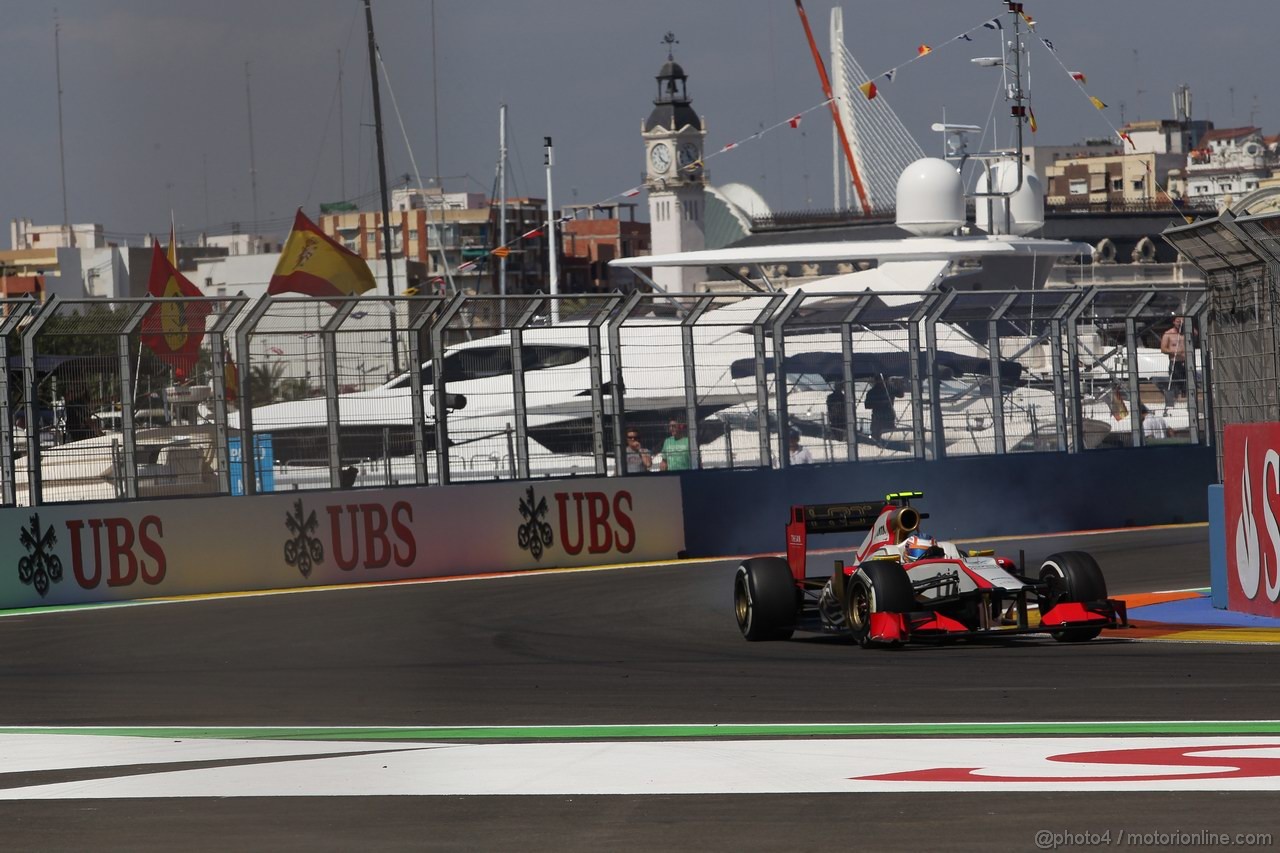 GP EUROPA, 23.06.2012- Prove Libere 3, Narain Karthikeyan (IND) HRT Formula 1 Team F112 