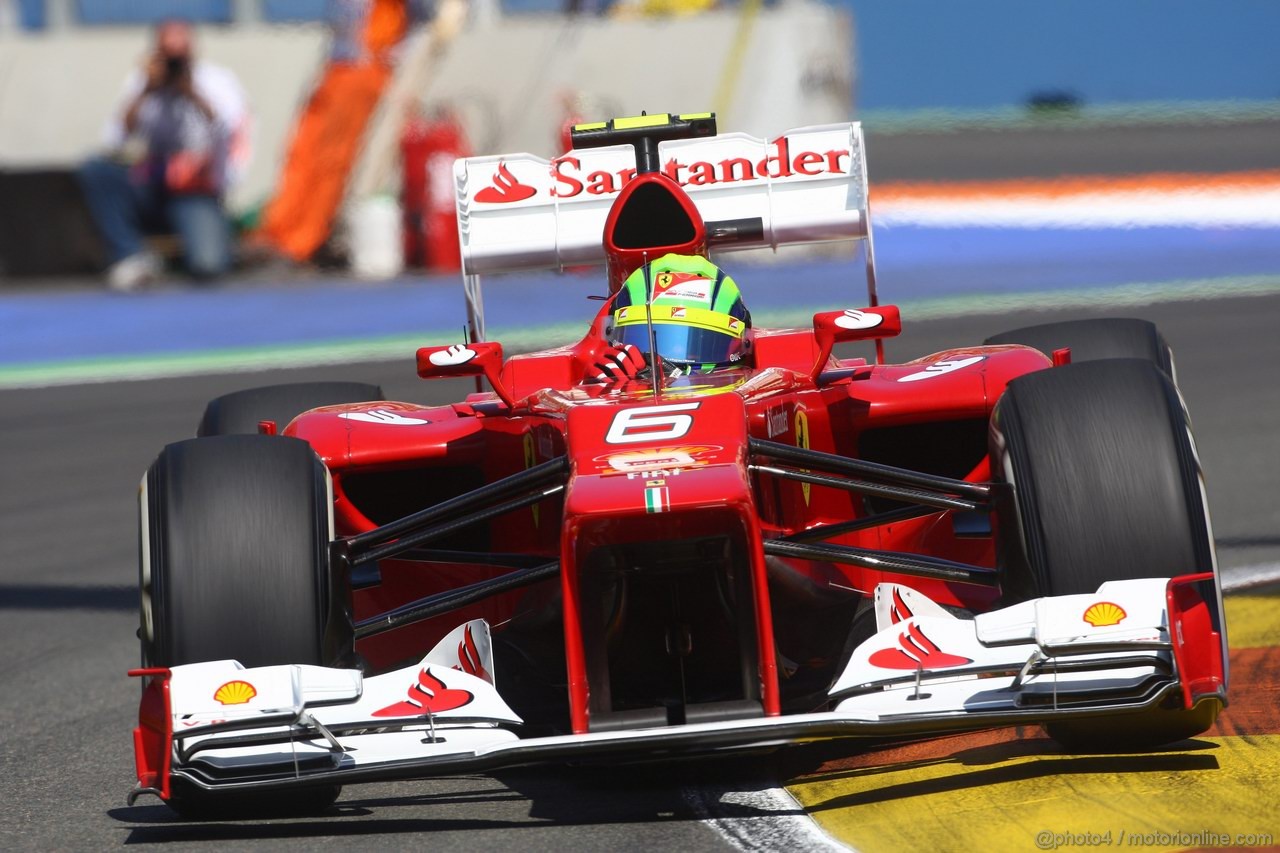 GP EUROPA, 23.06.2012- Prove Libere 3, Felipe Massa (BRA) Ferrari F2012 