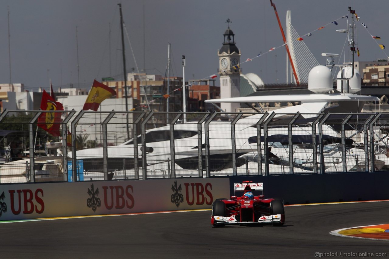 GP EUROPA, 23.06.2012- Prove Libere 3, Fernando Alonso (ESP) Ferrari F2012 