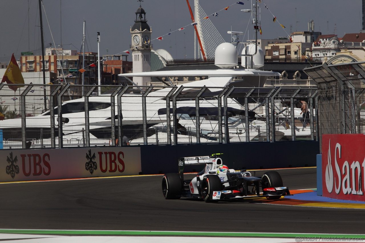 GP EUROPA, 23.06.2012- Prove Libere 3, Sergio Pérez (MEX) Sauber F1 Team C31 
