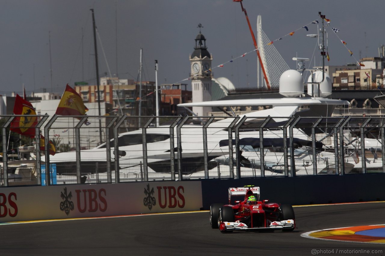 GP EUROPA, 23.06.2012- Prove Libere 3, Felipe Massa (BRA) Ferrari F2012 