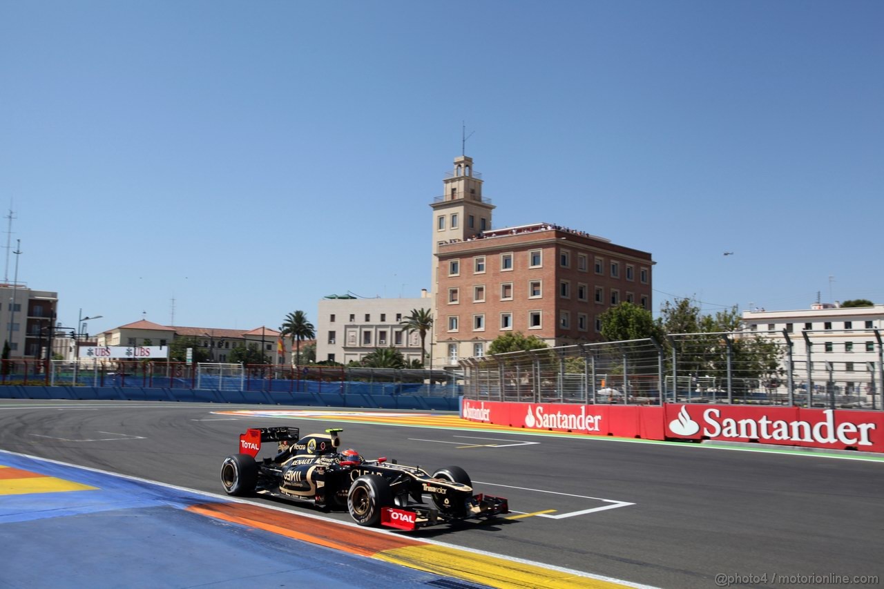 GP EUROPA, 23.06.2012- Prove Libere 3,Romain Grosjean (FRA) Lotus F1 Team E20 