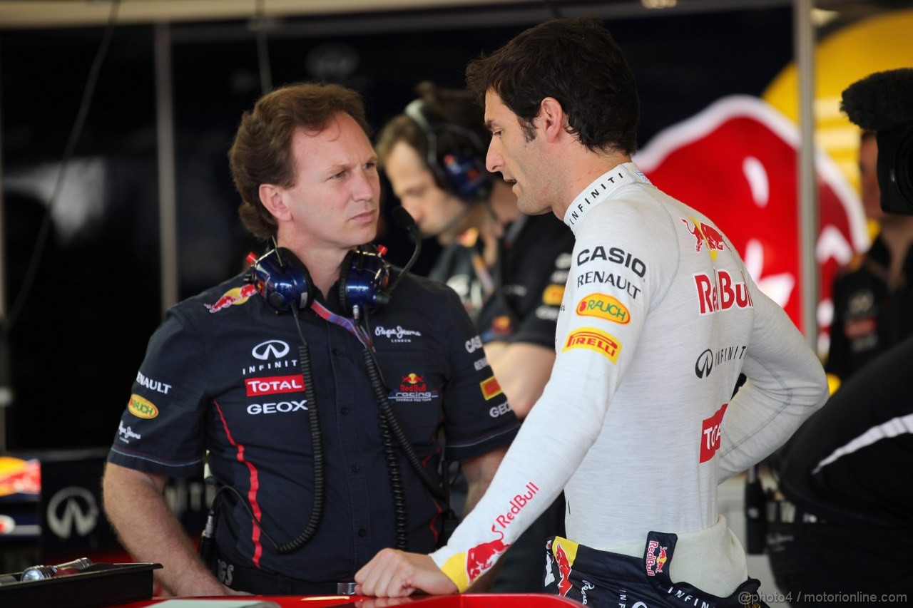 GP EUROPA, 23.06.2012- Prove Libere 3, Christian Horner (GBR), Red Bull Racing, Sporting Director e Mark Webber (AUS) Red Bull Racing RB8 