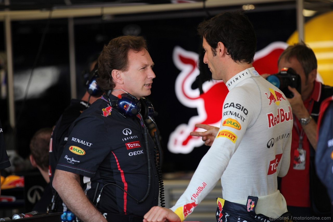 GP EUROPA, 23.06.2012- Prove Libere 3, Christian Horner (GBR), Red Bull Racing, Sporting Director e Mark Webber (AUS) Red Bull Racing RB8