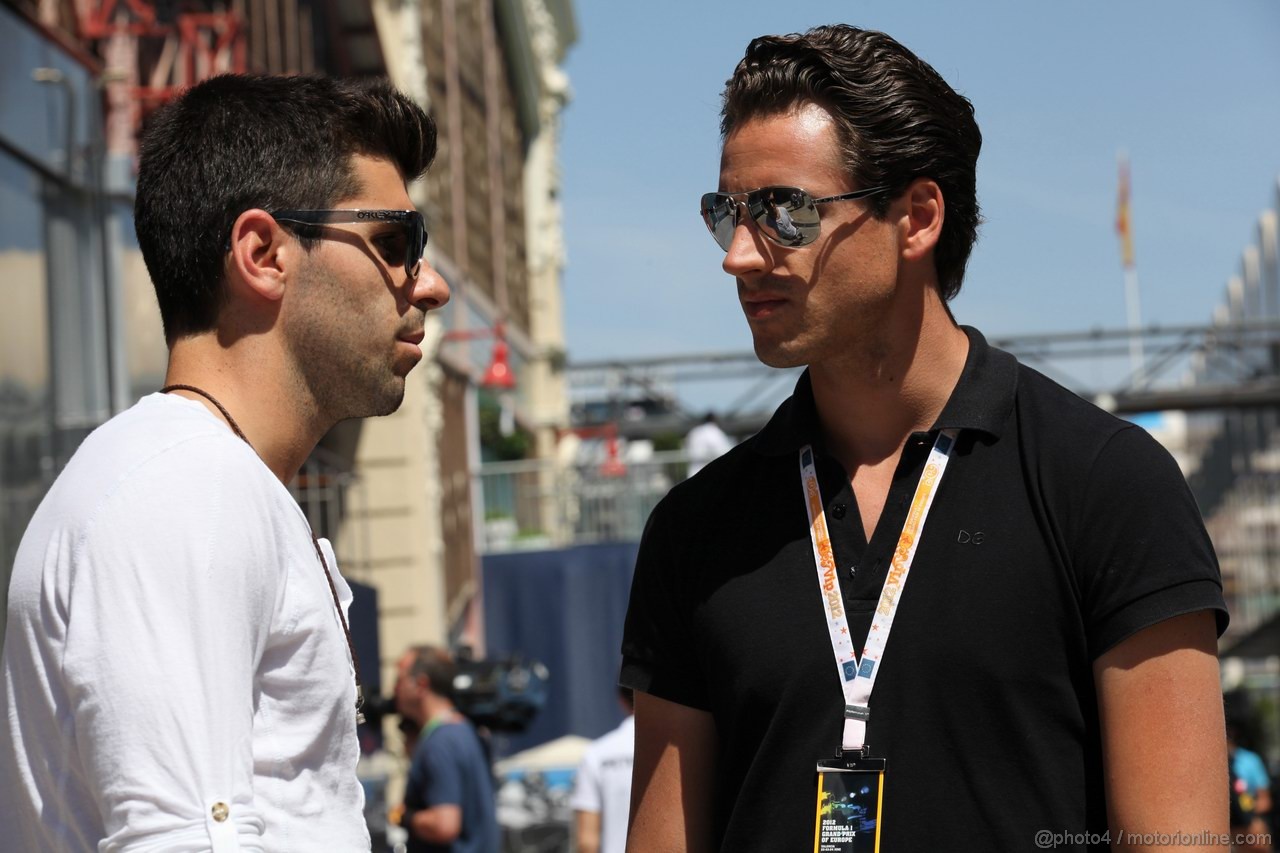 GP EUROPA, 23.06.2012- Prove Libere 3, Jaime Alguersuari (SPA) e Adrian Sutil (GER)