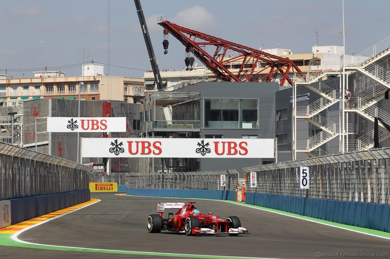 GP EUROPA, 23.06.2012- Prove Libere 3, Fernando Alonso (ESP) Ferrari F2012 