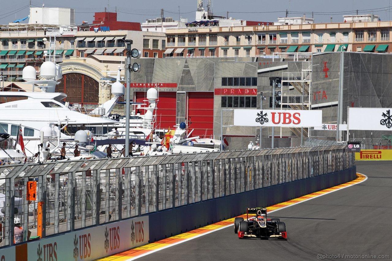 GP EUROPA, 23.06.2012- Prove Libere 3, Romain Grosjean (FRA) Lotus F1 Team E20