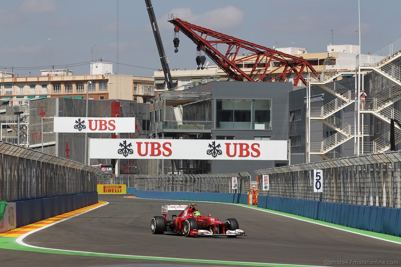 GP EUROPA, 23.06.2012- Prove Libere 3, Felipe Massa (BRA) Ferrari F2012 