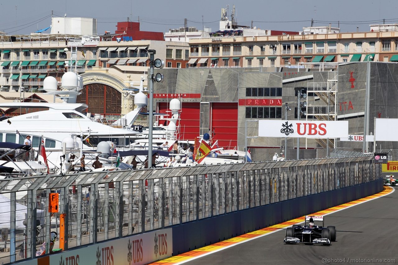 GP EUROPA, 23.06.2012- Prove Libere 3, Pastor Maldonado (VEN) Williams F1 Team FW34 