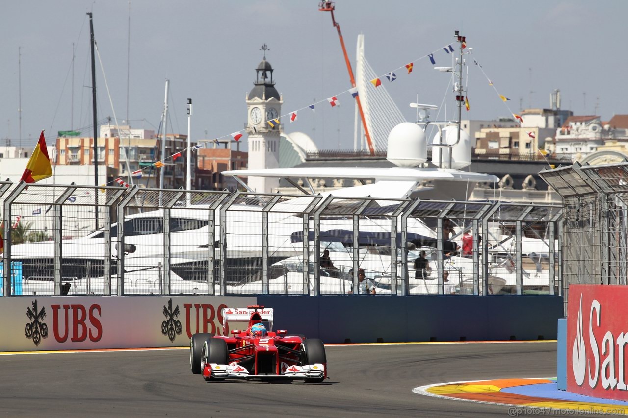 GP EUROPA, 23.06.2012- Prove Libere 3, Fernando Alonso (ESP) Ferrari F2012 
