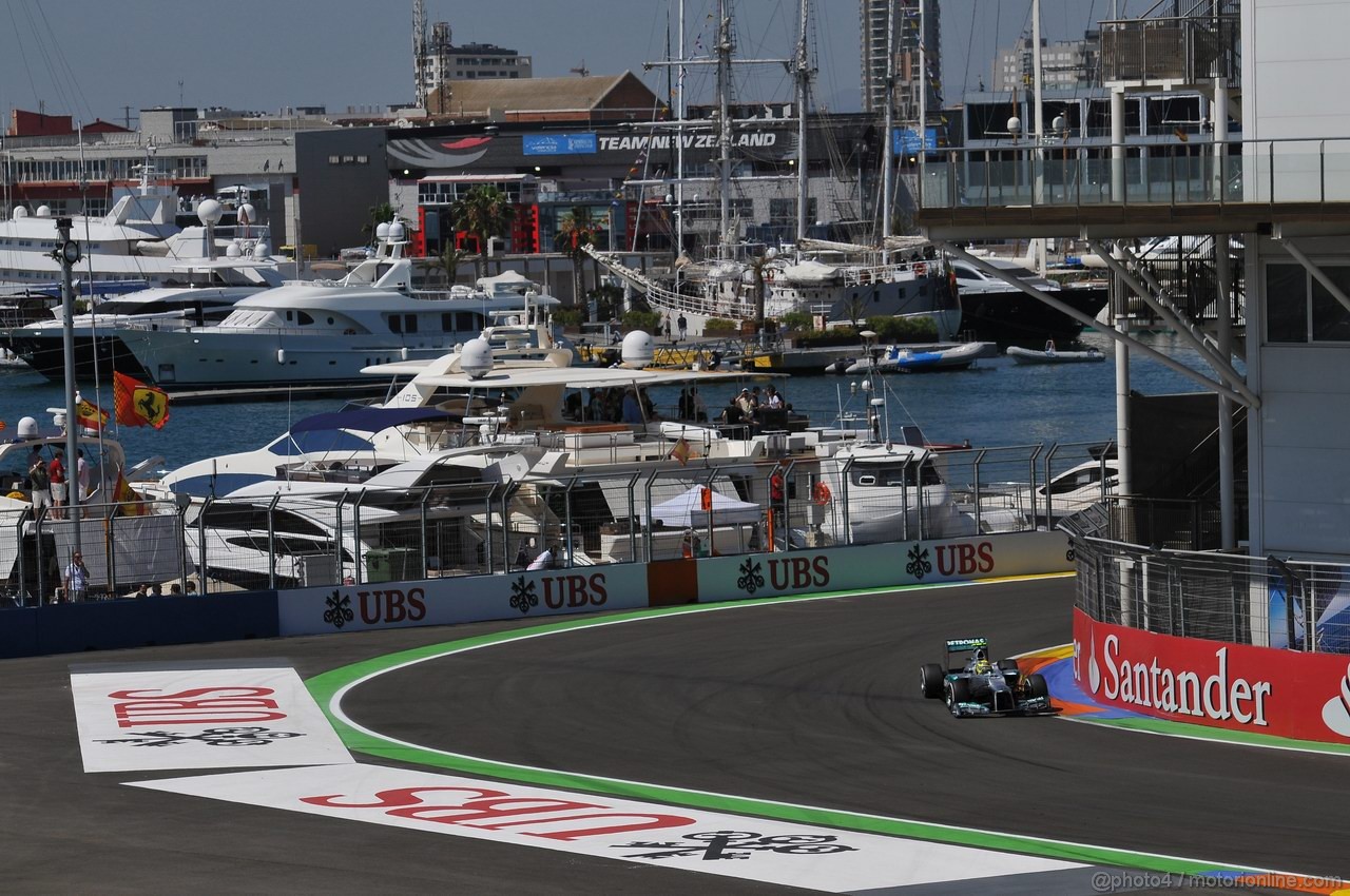 GP EUROPA, 23.06.2012- Prove Libere 3, Nico Rosberg (GER) Mercedes AMG F1 W03 