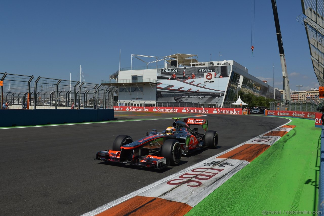 GP EUROPA, 23.06.2012- Prove Libere 3, Lewis Hamilton (GBR) McLaren Mercedes MP4-27
