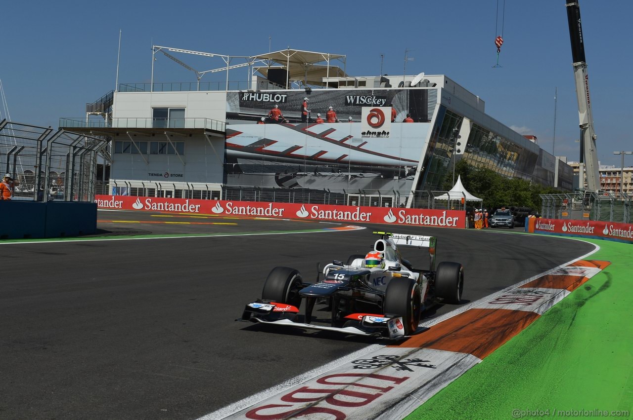 GP EUROPA, 23.06.2012- Prove Libere 3, Sergio Pérez (MEX) Sauber F1 Team C31