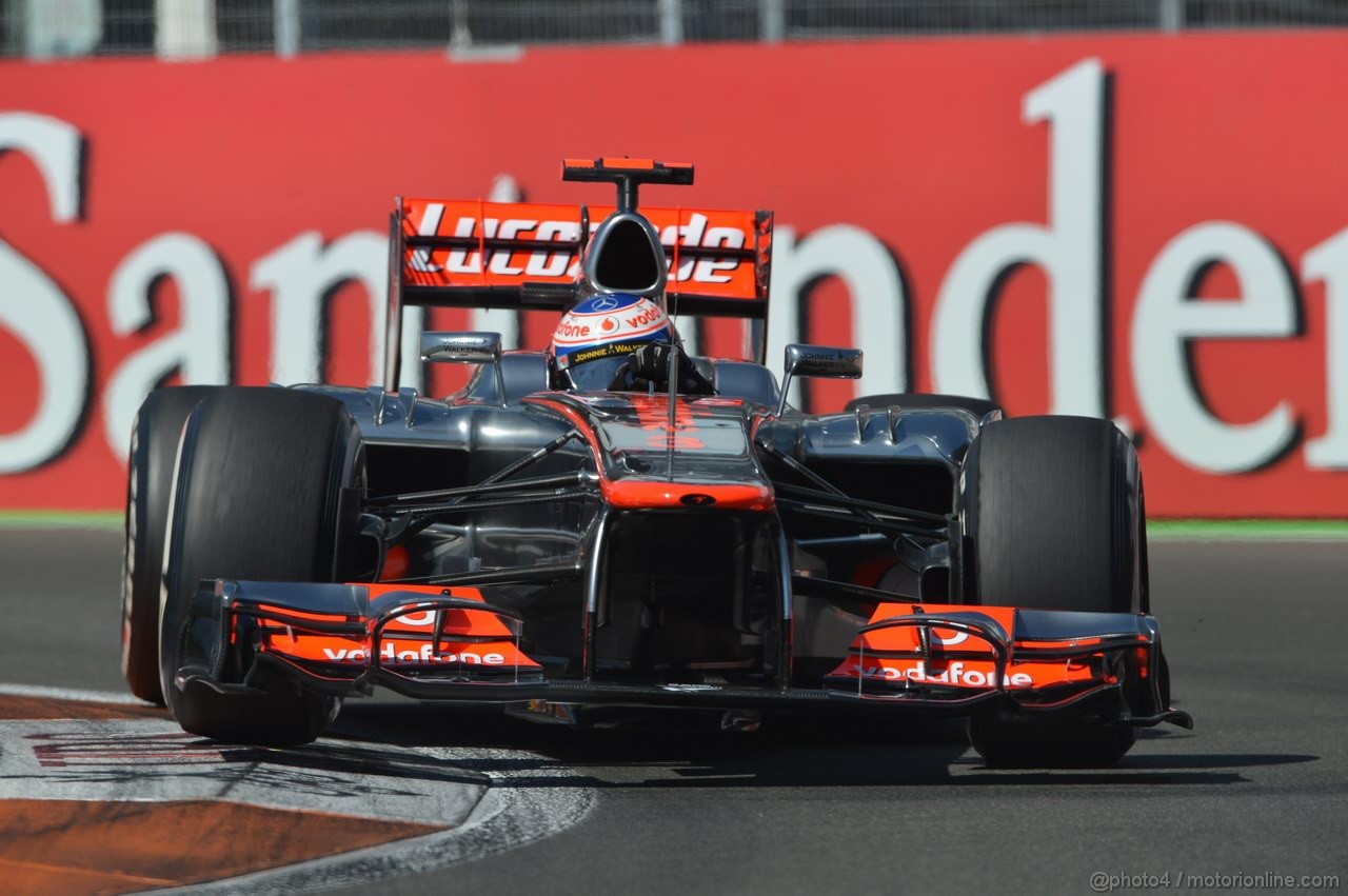GP EUROPA, 23.06.2012- Prove Libere 3, Jenson Button (GBR) McLaren Mercedes MP4-27 