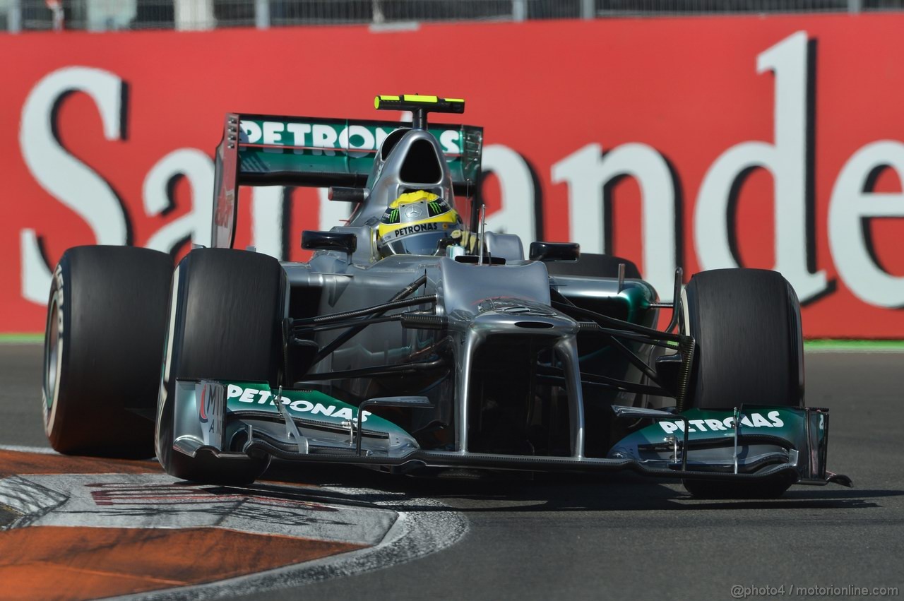 GP EUROPA, 23.06.2012- Prove Libere 3, Nico Rosberg (GER) Mercedes AMG F1 W03 