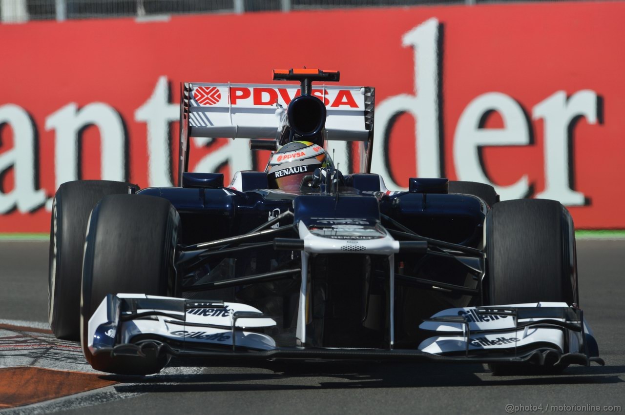 GP EUROPA, 23.06.2012- Prove Libere 3, Pastor Maldonado (VEN) Williams F1 Team FW34 