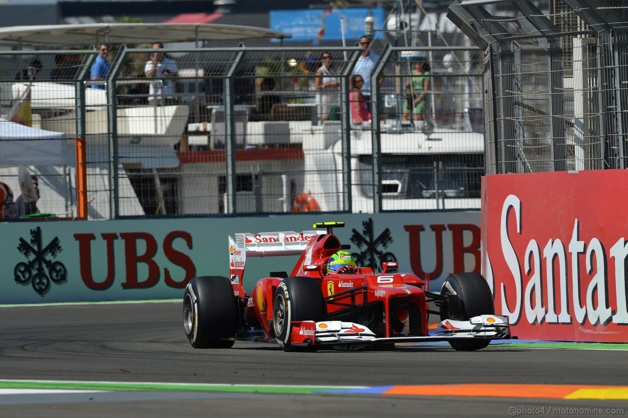 GP EUROPA, 23.06.2012- Prove Libere 3, Felipe Massa (BRA) Ferrari F2012 