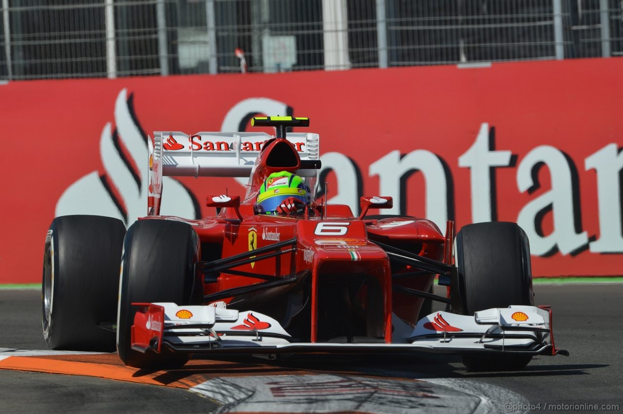 GP EUROPA, 23.06.2012- Prove Libere 3, Felipe Massa (BRA) Ferrari F2012 