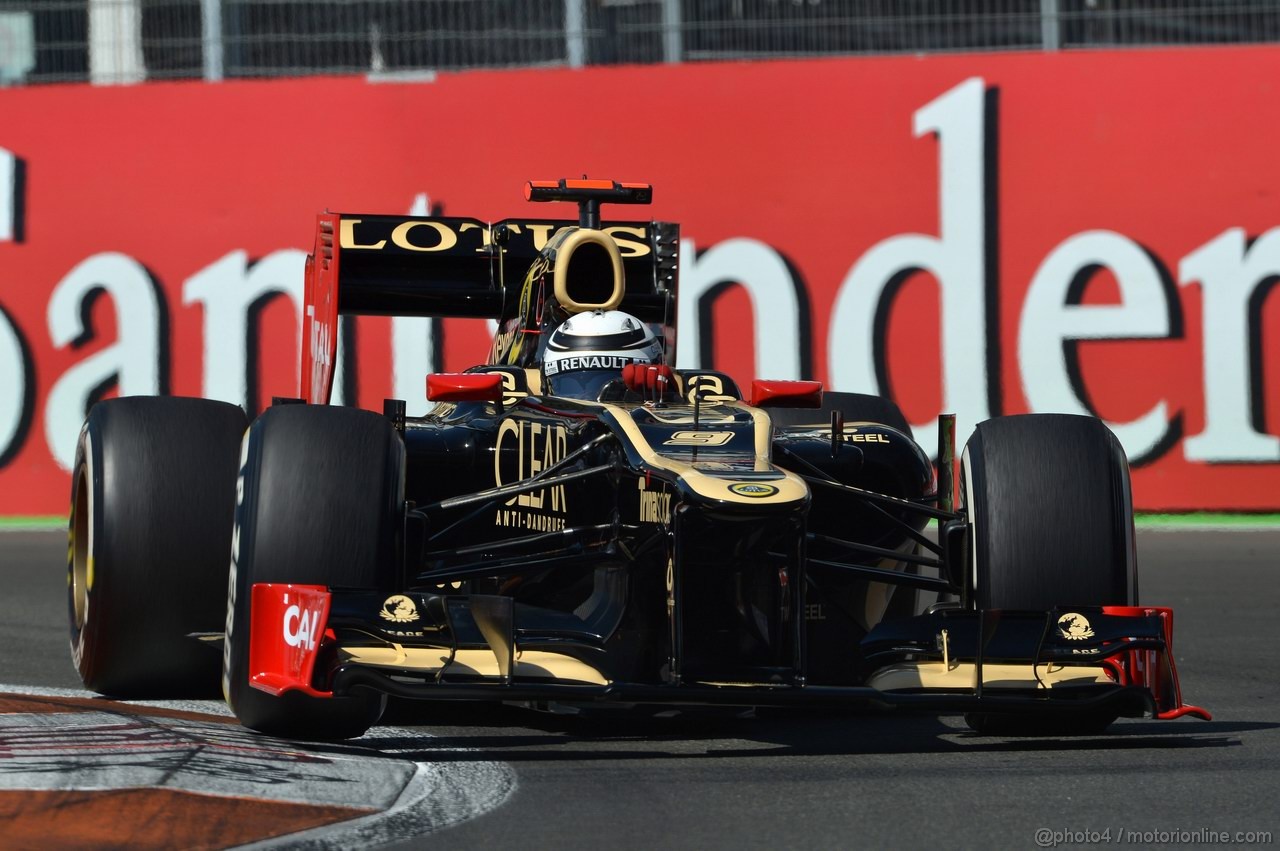 GP EUROPA, 23.06.2012- Prove Libere 3,Kimi Raikkonen (FIN) Lotus F1 Team E20 