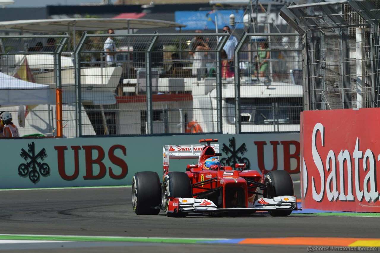 GP EUROPA, 23.06.2012- Prove Libere 3, Fernando Alonso (ESP) Ferrari F2012