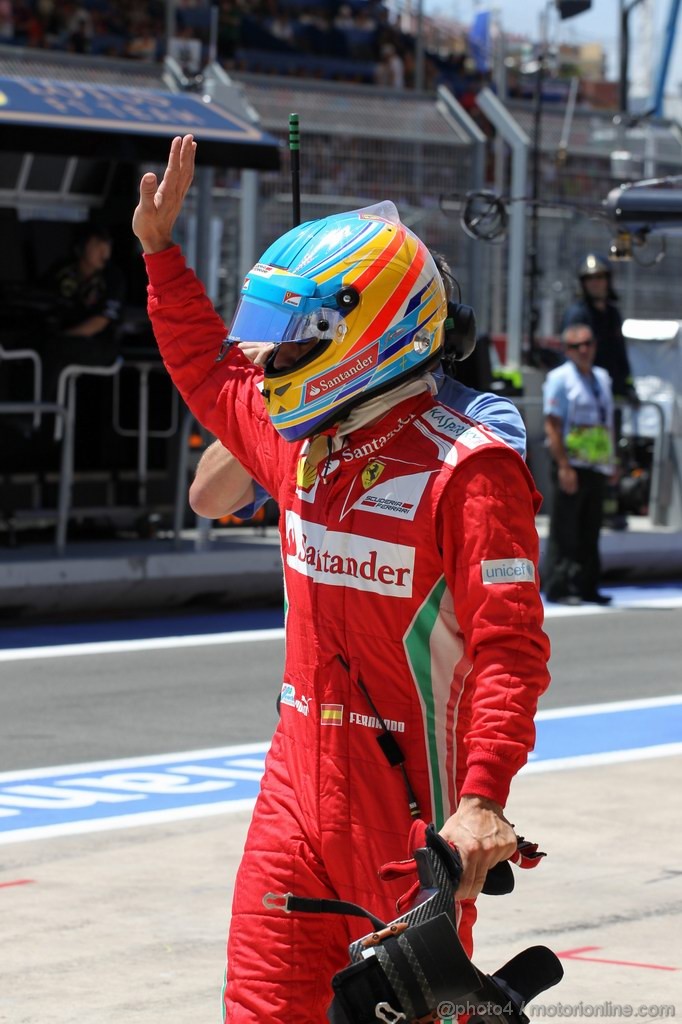 GP EUROPA, 23.06.2012- Qualifiche, Fernando Alonso (ESP) Ferrari F2012