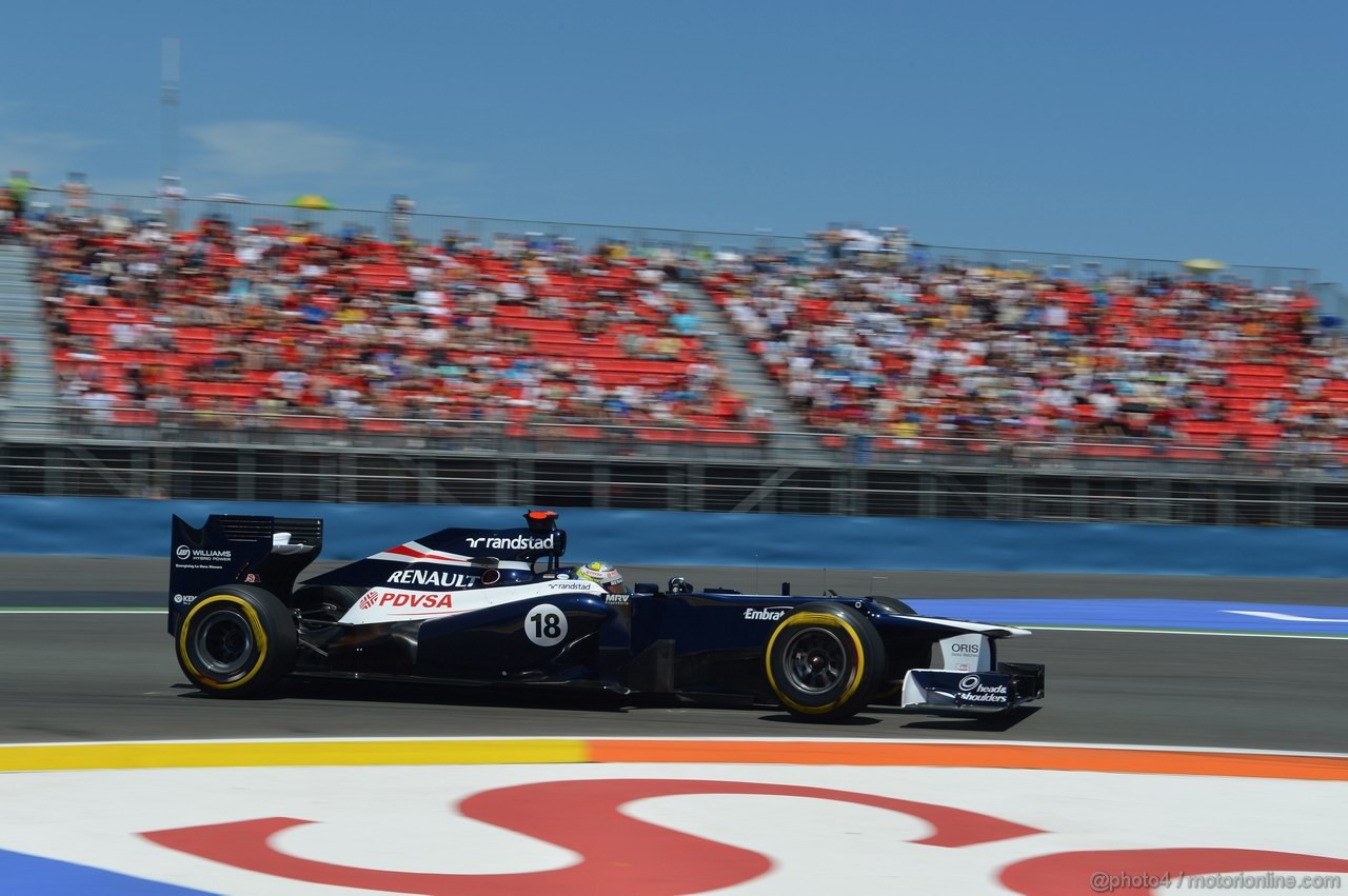 GP EUROPA, 23.06.2012- Qualifiche, Pastor Maldonado (VEN) Williams F1 Team FW34 