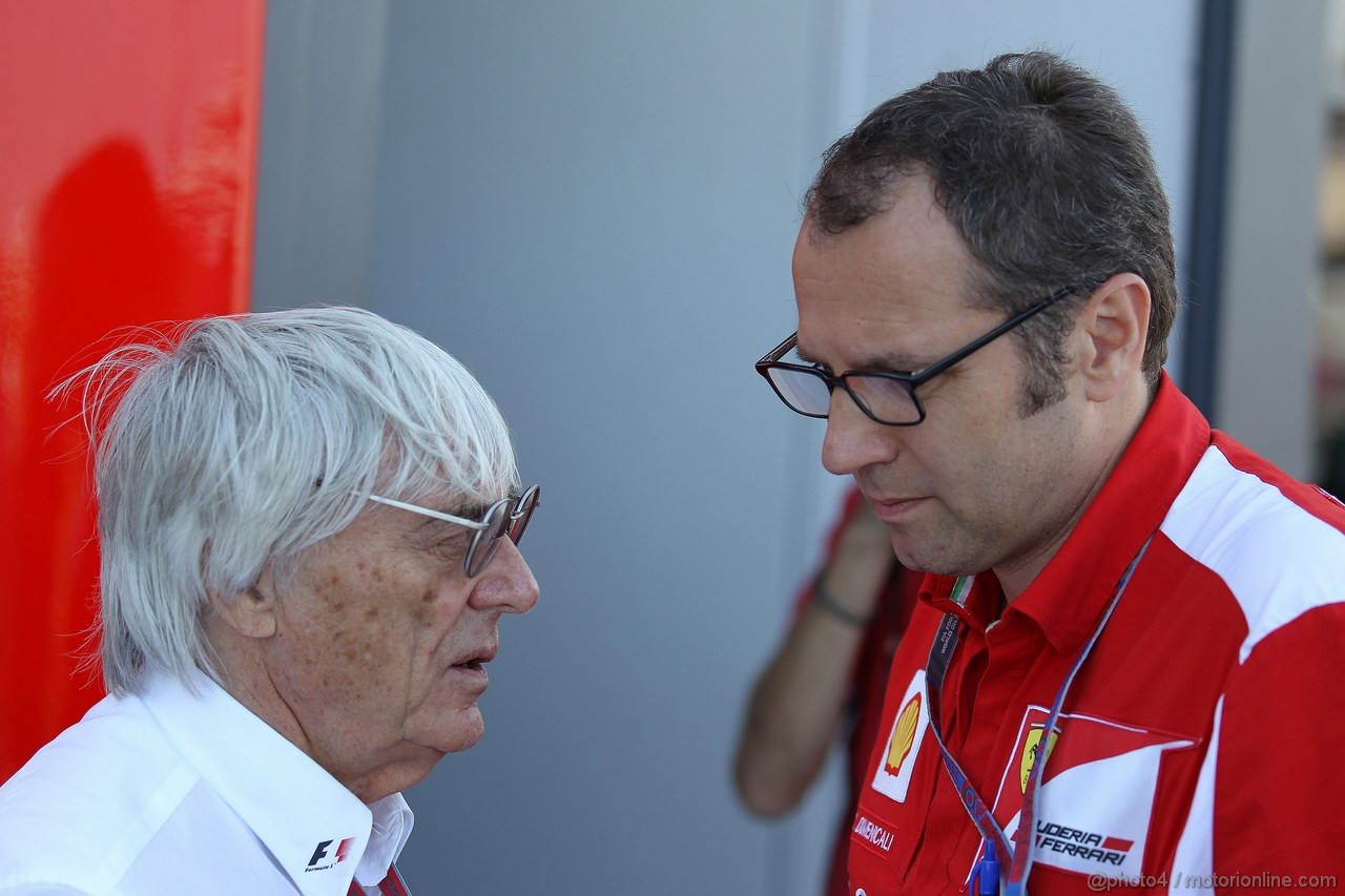 GP EUROPA, 23.06.2012- Bernie Ecclestone (GBR), President e CEO of Formula One Management  e Stefano Domenicali (ITA), Team Principal