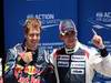 GP EUROPA, 23.06.2012- Qualifiche, Sebastian Vettel (GER) Red Bull Racing RB8 pole position e Pastor Maldonado (VEN) Williams F1 Team FW34 terzo 