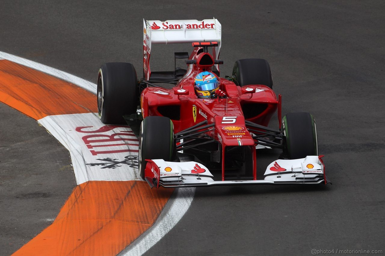GP EUROPA, 22.06.2012- Prove Libere 1, Fernando Alonso (ESP) Ferrari F2012 