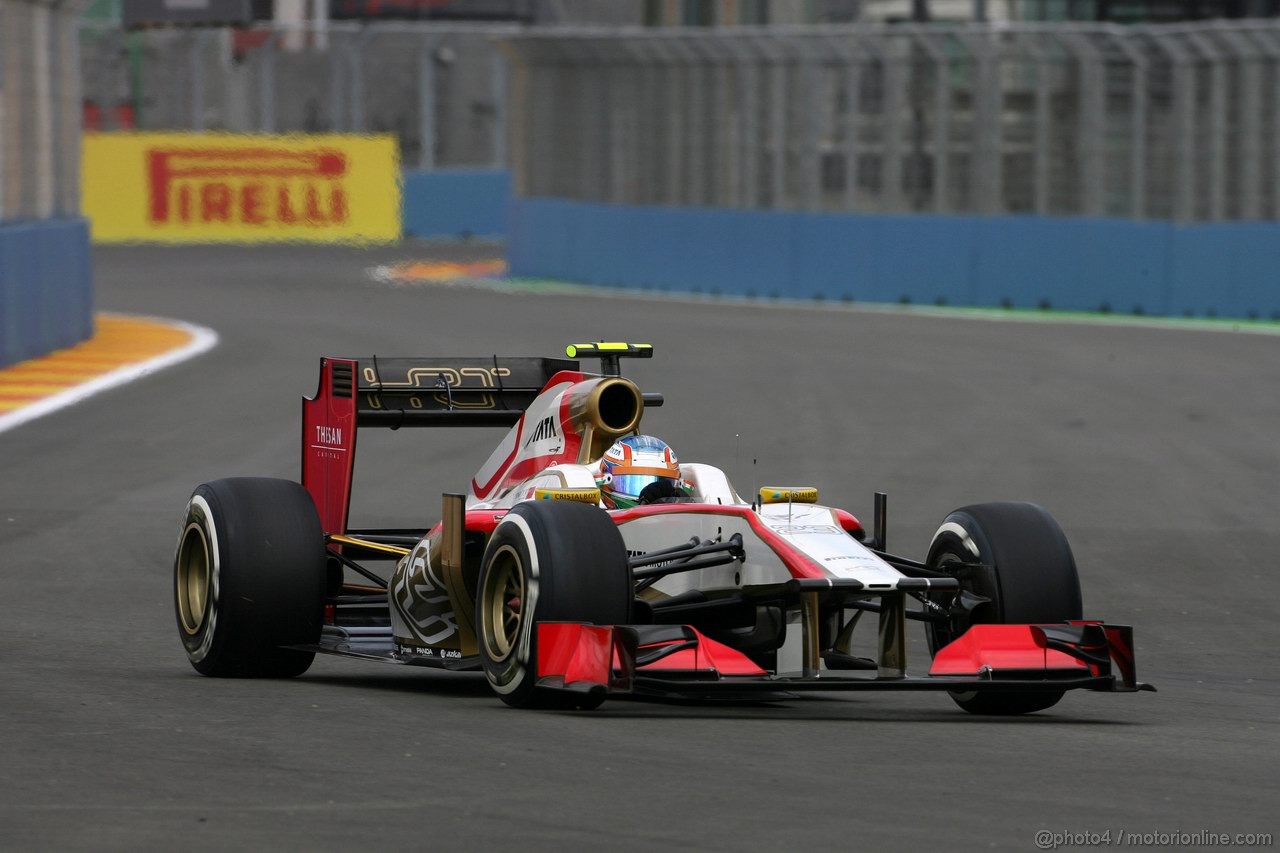 GP EUROPA, 22.06.2012- Prove Libere 1, Narain Karthikeyan (IND) HRT Formula 1 Team F112 