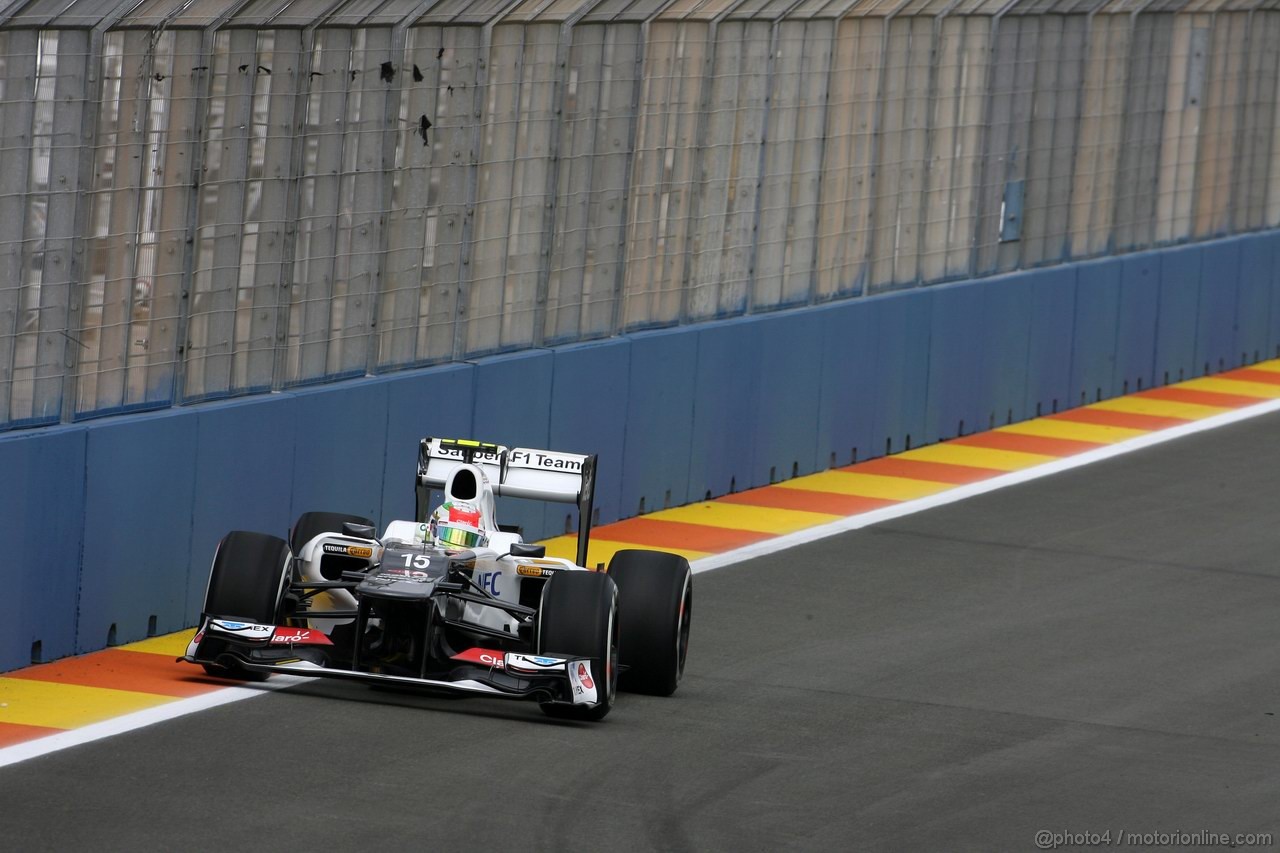 GP EUROPA, 22.06.2012- Prove Libere 1, Sergio Pérez (MEX) Sauber F1 Team C31 