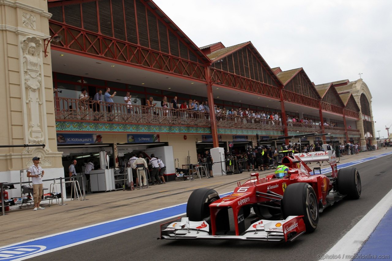 GP EUROPA, 22.06.2012- Prove Libere 1, Felipe Massa (BRA) Ferrari F2012 