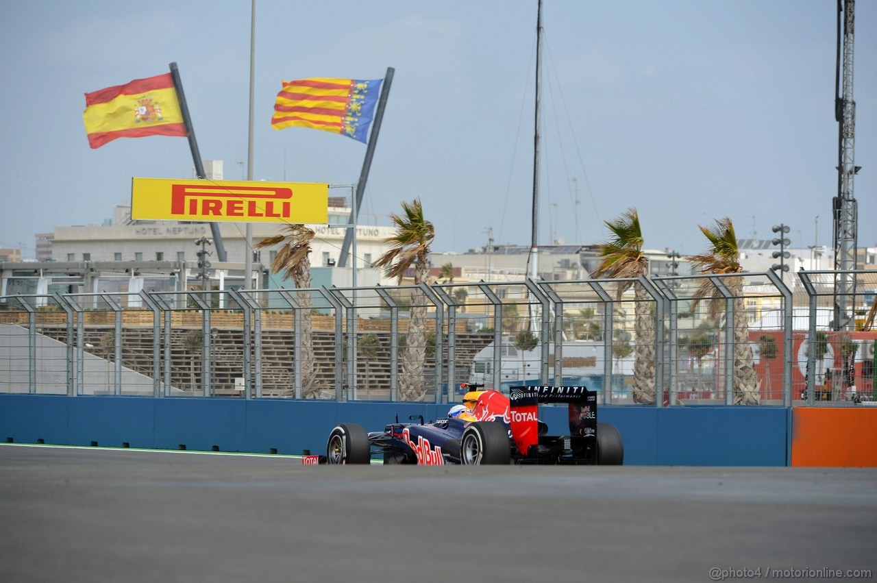 GP EUROPA, 22.06.2012- Prove Libere 1, Sebastian Vettel (GER) Red Bull Racing RB8 