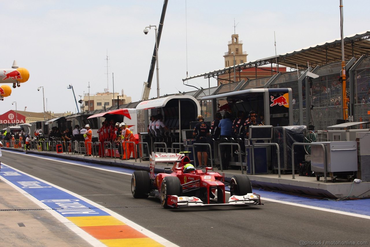 GP EUROPA, 22.06.2012- Prove Libere 2, Felipe Massa (BRA) Ferrari F2012 