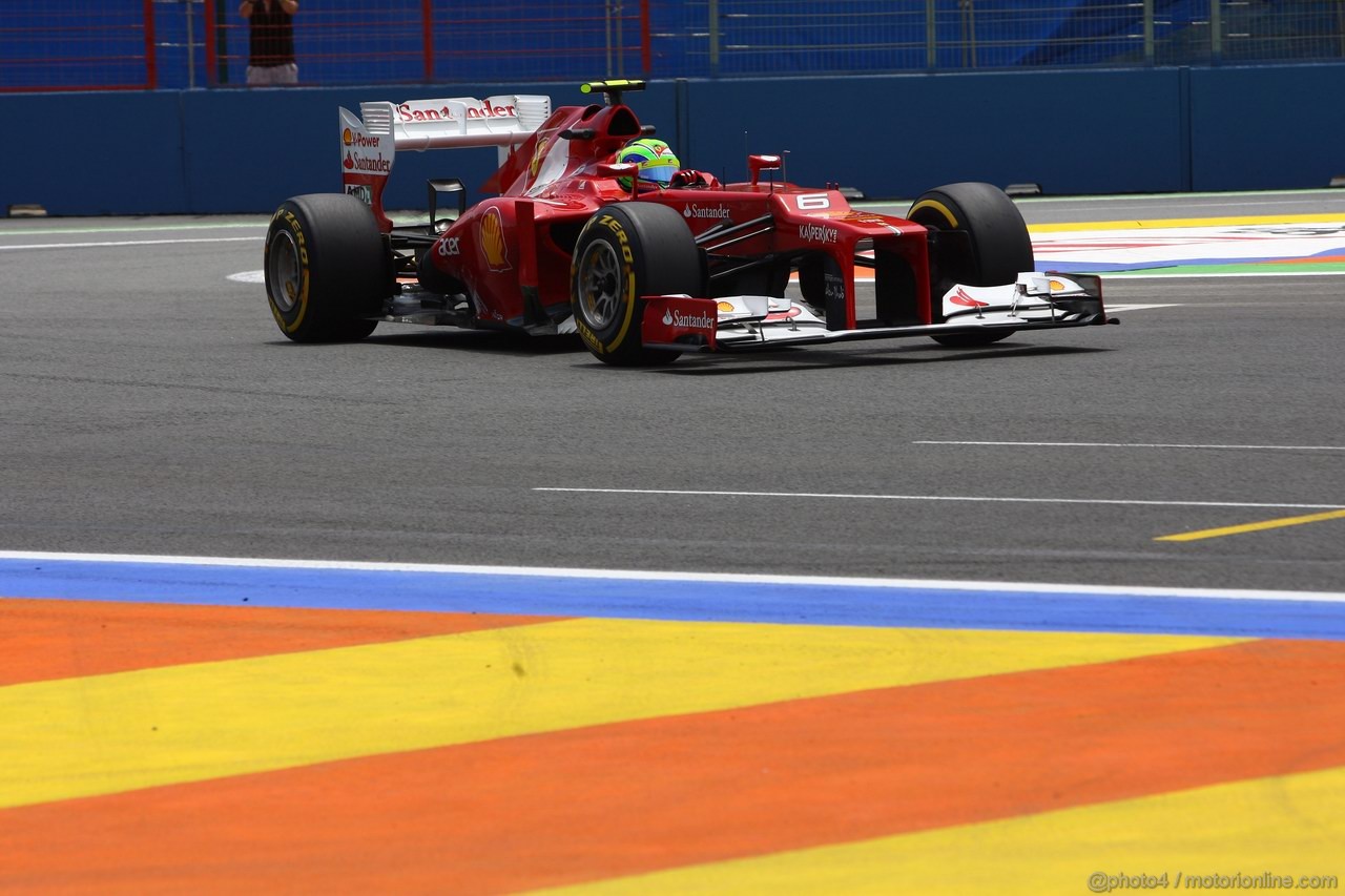 GP EUROPA, 22.06.2012- Prove Libere 2, Felipe Massa (BRA) Ferrari F2012 