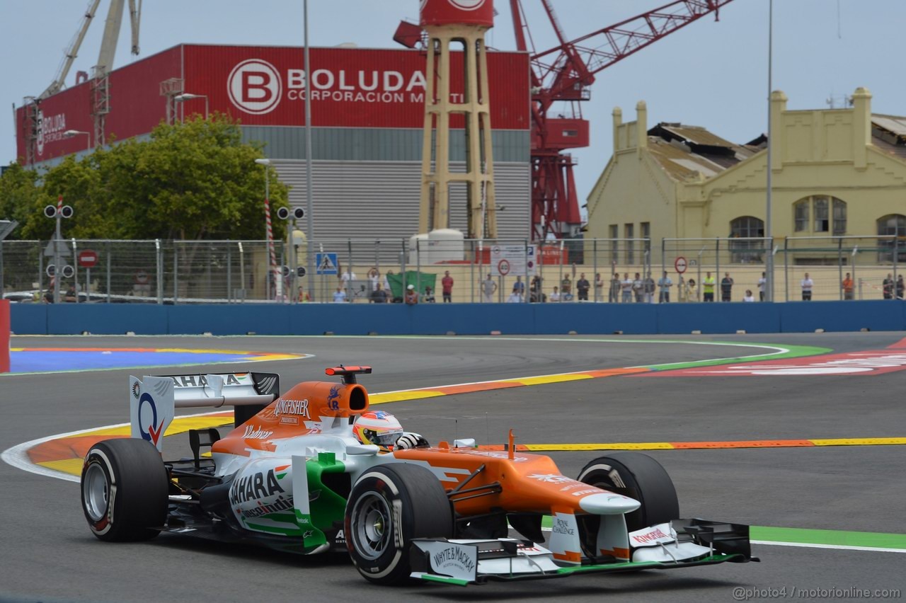 GP EUROPA, 22.06.2012- Prove Libere 2, Paul di Resta (GBR) Sahara Force India F1 Team VJM05 