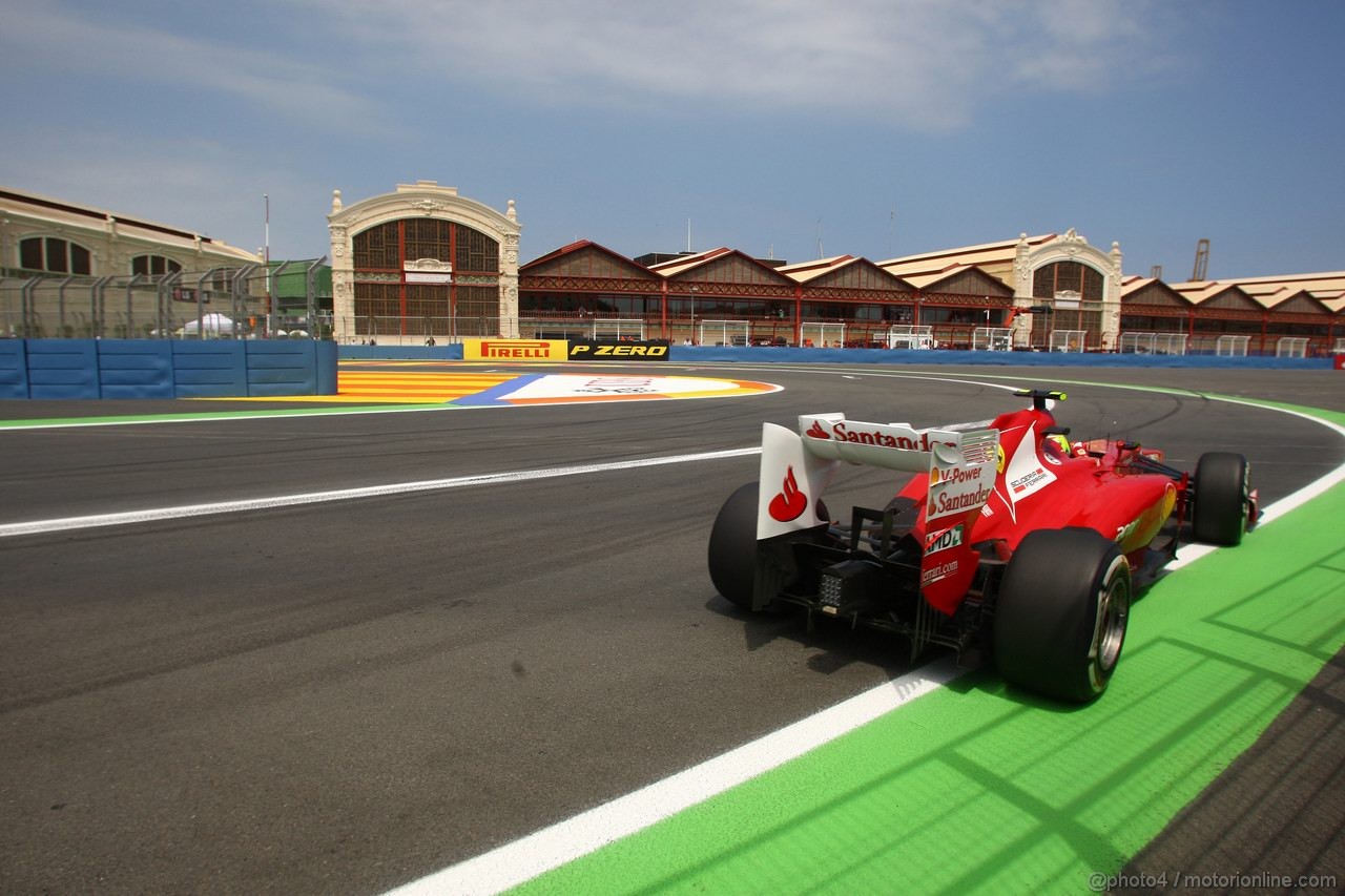 GP EUROPA, 22.06.2012- Prove Libere 2, Felipe Massa (BRA) Ferrari F2012 