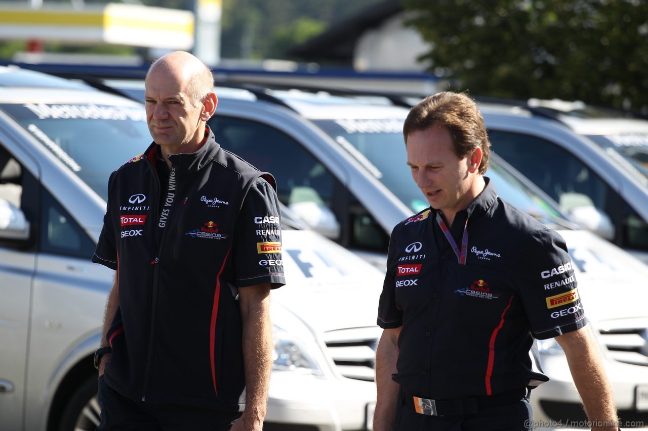 GP GERMANIA, 22.07.2012 - Adrian Newey (GBR), Red Bull Racing , Technical Operations Director e Christian Horner (GBR), Red Bull Racing, Sporting Director 