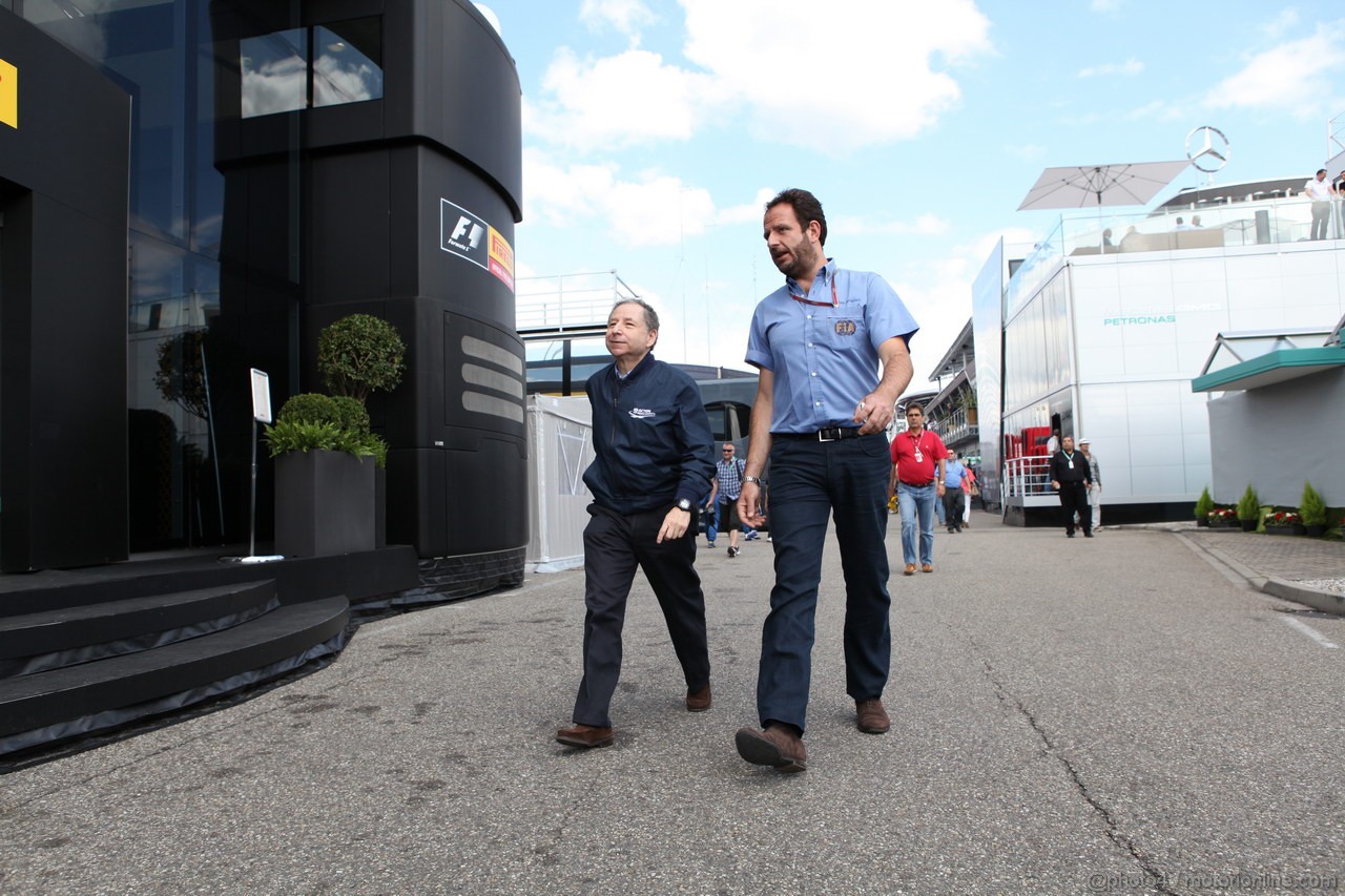 GP GERMANIA, 22.07.2012 - Jean Todt (FRA) Fia President e Matteo Bonciani (ITA) Fia F1 Press Office 