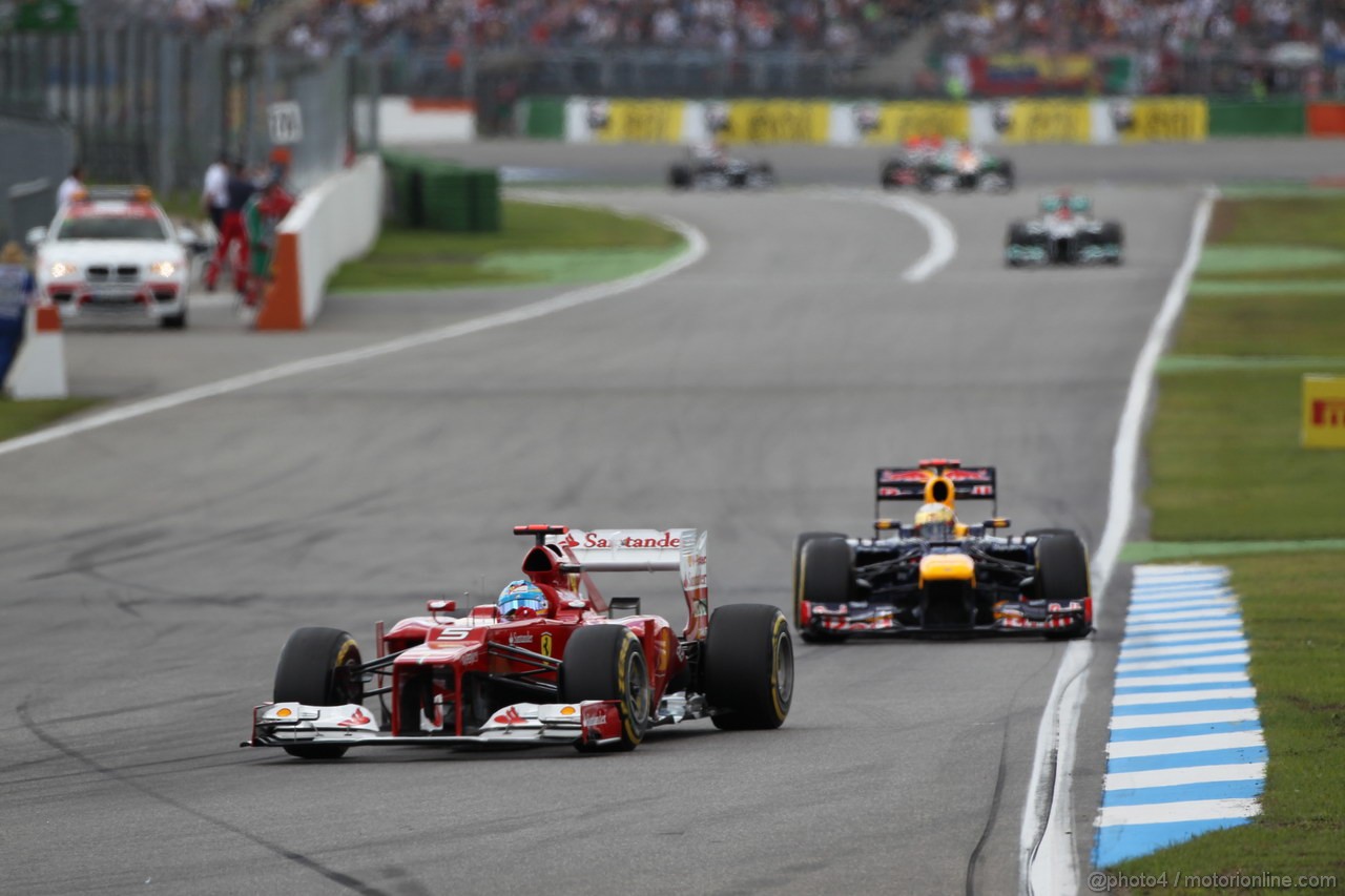 GP GERMANIA, 22.07.2012 - Gara, Fernando Alonso (ESP) Ferrari F2012 lead Sebastian Vettel (GER) Red Bull Racing RB8