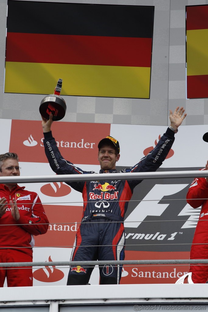 GP GERMANIA, 22.07.2012 - Gara, Sebastian Vettel (GER) Red Bull Racing RB8 2nd on the podium