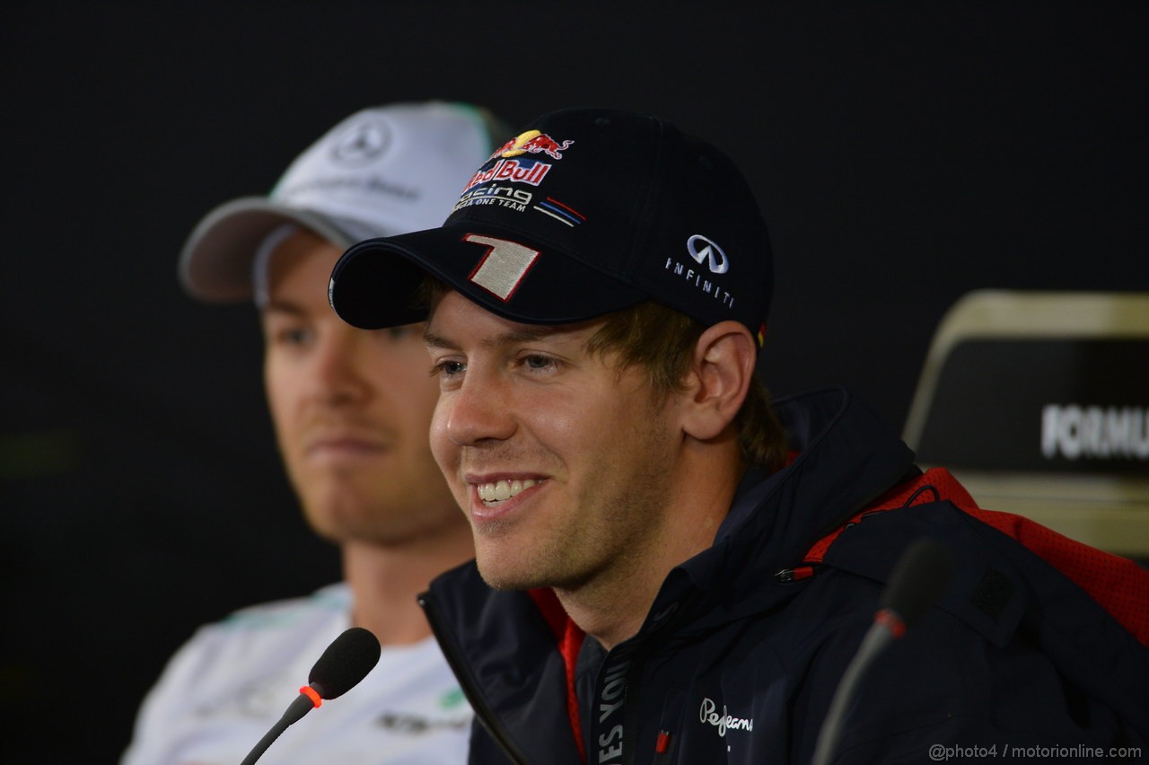 GP GERMANIA, 19.07.2012 - Press Conference, Sebastian Vettel (GER) Red Bull Racing RB8 WITH Nico Rosberg (GER) Mercedes AMG F1 W03