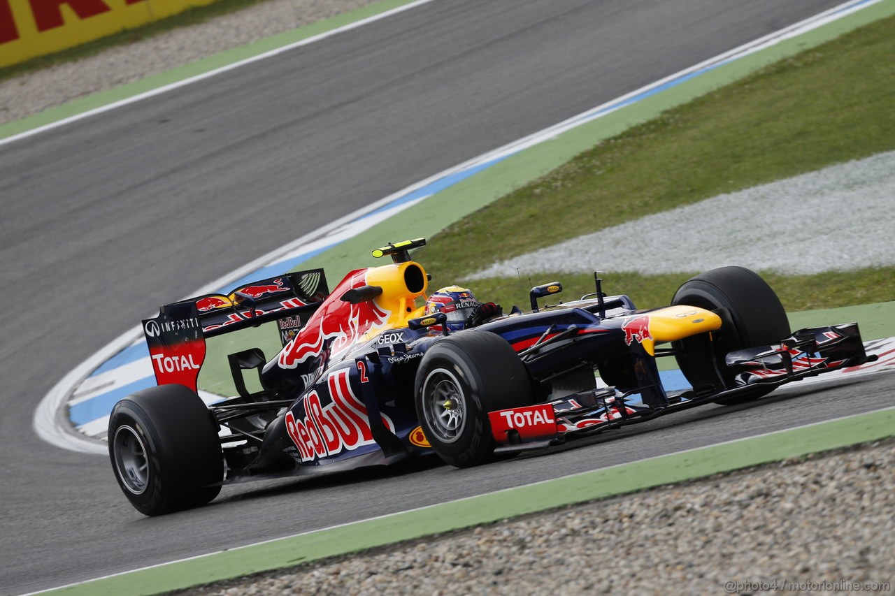 GP GERMANIA, 20.07.2012 - - Prove Libere 1, Mark Webber (AUS) Red Bull Racing RB8